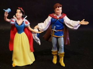 Disney Snow White And Prince Plastic Rubber Toy Figurine Bluebird