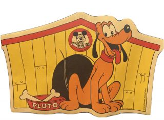 Ca 1969 Vintage Walt Disney Mickey Mouse Club Pluto Placemat 17  X 12  Plastic