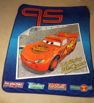 Disney Pixar Cars Lightning Mcqueen Fleece Throw Blanket 48 " X 60 "