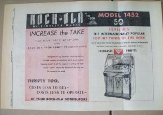 Rock - Ola Model 1452 Phonograph 1956 Ad - Increase The Take