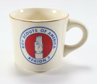Vintage Region 3 Three Scouts Honor Symbol Boy Scouts Of America Coffee Mug Cup