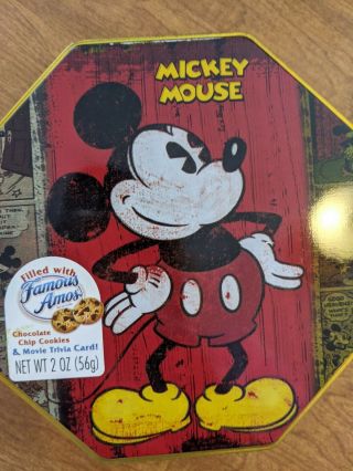 Famous Amos Cookies Empty Tin Can Mickey Mouse
