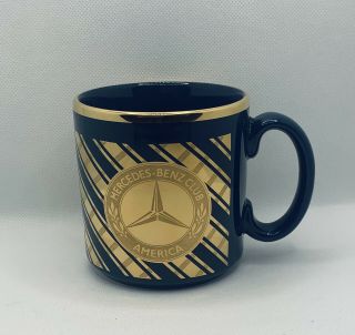 Mercedes - Benz Club Of America Gold And Blue Mug Coffee Tea Collectors