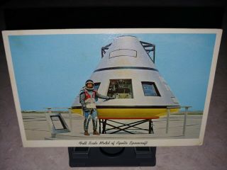Postcard Vintage Apollo Spacecraft Nasa Astronaut Model Pre Flight Rare 1960s