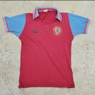 Vintage 70s 80s Umbro Aston Villa England Football Soccer Home Jersey Fits Small