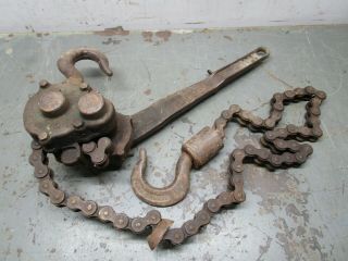 Vintage Cast Iron Hoist 1.  5 Ton Pul - Lift Yale & Towne Mfg Co Ratchet Chain