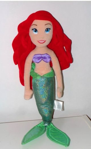 Disney Store Princess Ariel The Little Mermaid Stuffed Plush Doll 21 " Vguc