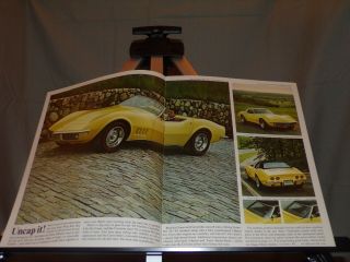 CAR SALES BROCHURE 1968 CHEVROLET CORVETTE STING RAY COUPE ROADSTER 2