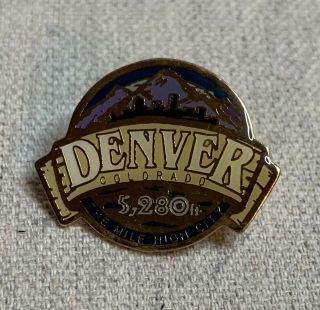 Vintage Denver Colorado The Mile High City 5280 Lapel Pin