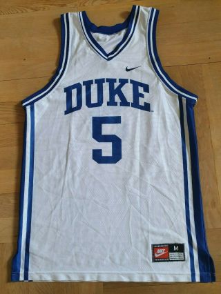 Vintage 90s Nike Duke Blue Devils Jeff Capel 5 Jersey Size M 2pac Tupac