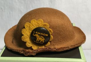 1936 Alfred Landon Mini Hat With Frank Knox Felt Sunflower