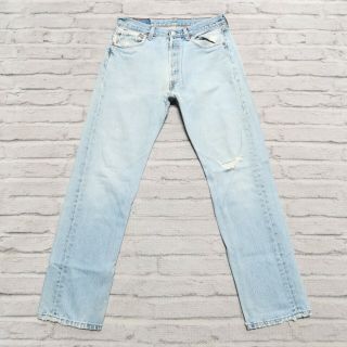 Vintage 90s Levis 501 Denim Jeans Made In Usa Size 31 Light Wash