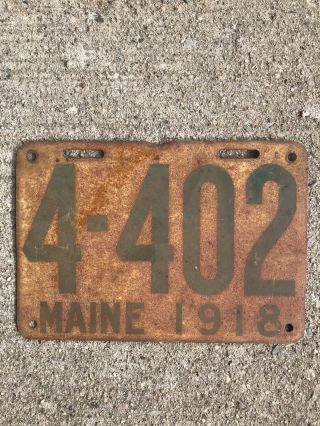 1918 Maine License Plate Chevy Ford Dodge
