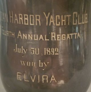 1892 Gorham Trophy Cup Indian Harbor Yacht Club Silver Soldered 2