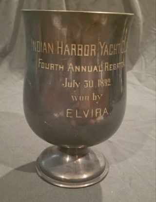 1892 Gorham Trophy Cup Indian Harbor Yacht Club Silver Soldered 3