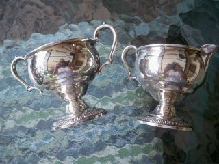 Vintage Sterling Silver Cream And Sugar Set Rogers 14a Gold Wash Interiors