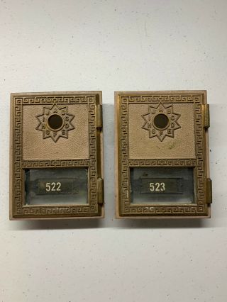 2 Antique Vintage Post Office Mail Box Doors No Locks