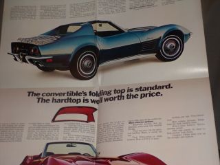 CAR SALES BROCHURE 1972 CHEVROLET CORVETTE STING RAY COUPE ROADSTER 2