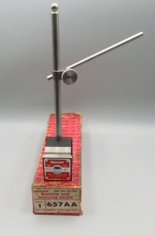 Vintage Starrett 657aa Magnetic Base Indicator Holder Machinist Tool