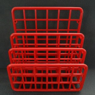 Yaffa Design Mini Red Catch All Wall Desk Plastic Storage Organizer Rack 80s Vtg