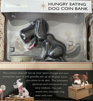 Berkshire Hungry Eating Dog Coin Bank Money Saving Box Piggy Bank - Black