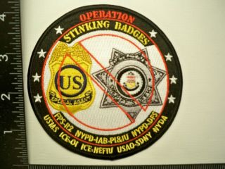 Federal Usms Fps Op Stinking Badges Patch Gold Var Ice Nypd Nyc Police Tf Gman