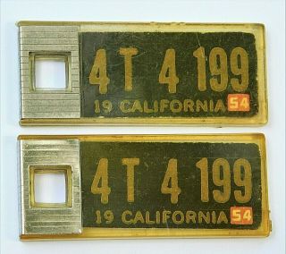 Dav 1954 California Ca Pair Plastic Keychain License Plate Tag Disabled Veterans