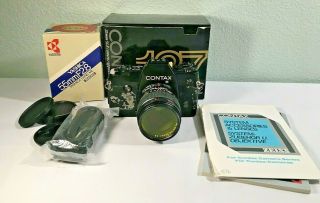 Vintage Contax 137 Ma Quartz 35mm Slr Camera W/ Yashica 55mm F2.  8 Lens -