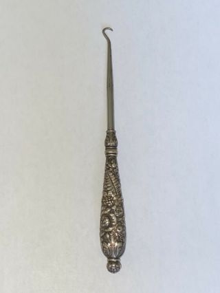 Antique Tiffany & Co Sterling Silver Repousse Button Hook