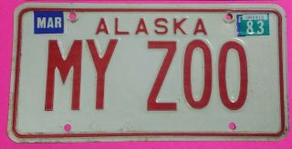 Vintage 1981 Red & White Alaska Personalized Vanity License Plate - My Zoo