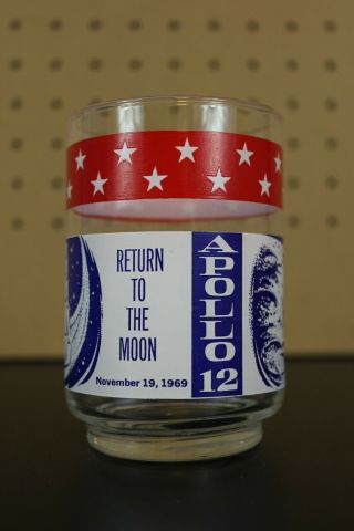 1969 Apollo 12 Return To The Moon Commemorative Glass Short Tumbler