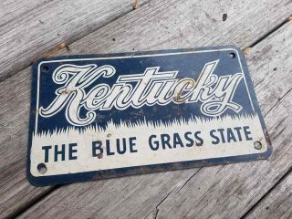 Vintage Kentucky - The Blue Grass State - Metal Vanity License Plate Novelty