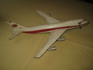 Vintage Boeing 747 - 400 Twa Trans World Airlines Model Light Plastic 14 " X 17 "