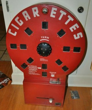 Vintage Rare Dial A Smoke Cigarette Vending Machine With Key Very