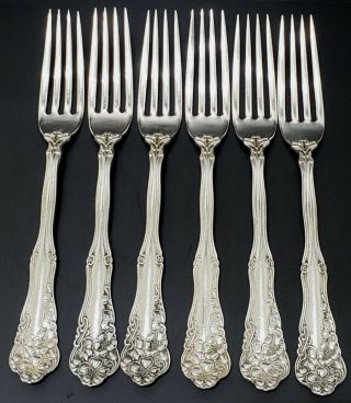 1904 Wm Rogers Berwick (diana) Set Of 6 Silver Plate Dinner Forks 7 1/4 "