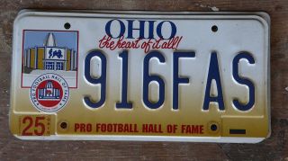 Ohio Nfl " Pro Football Hall Of Fame " License Plate Graphic