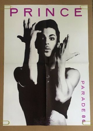 Vintage Poster Prince Parade 86 Promo Pin - Up 1980’s Music Memorabilia Retro Ad