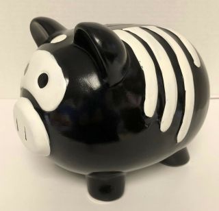 Target Skeleton Piggy Bank Ceramic Figure Black White Glow In Dark Pig Large