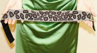 Vintage Christian Dior " Ceintures " Couture Leopard Beaded Belt Waist Wrap S/m