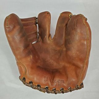 Lou Boudreau Hof Vintage 1940s Wilson Baseball Glove A2145 Cleveland Indians