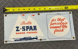 Brolite Z Spar Marine Finishes Porcelain Metal Sign Boat Water Gas Oil
