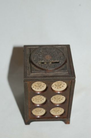 Cast Iron & Paper " World Time " Still Bank Made By Arcade