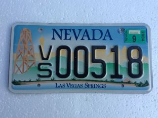 2004 Nevada Las Vegas Springs License Plate 00518 Low Number