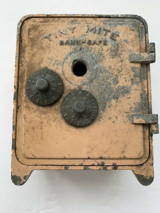 Vintage Tiny Mite Bank Safe Combination Lock Arrow Bullseye Usa