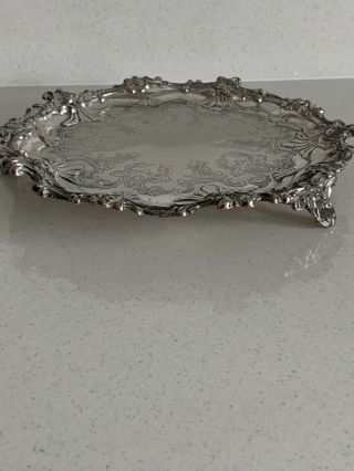 Vintage Heavy Silver Plated Drink/card Tray 2