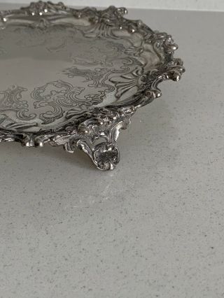 Vintage Heavy Silver Plated Drink/card Tray 3