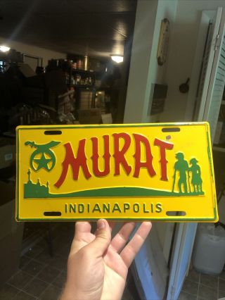 1960s Murat Shriners Indianapolis Indiana Booster License Plate Souvenir