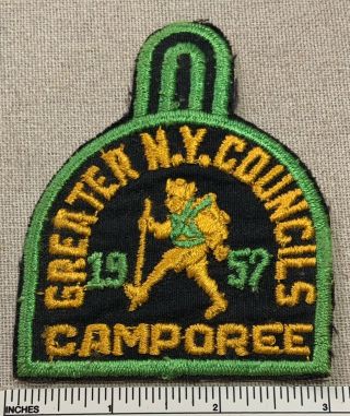 Vintage 1957 Greater York Council Boy Scout Camporee Patch Ny Bsa Camp Badge