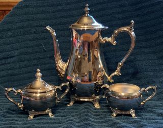 Vintage Wm Rogers Silver Plated Tea Coffee Set - Pitcher,  Bowl,  Creamer