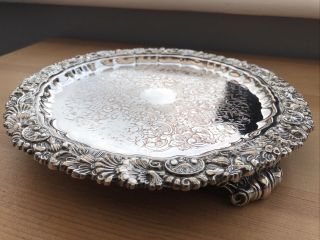 Lovely Small Tray H Crafted Silver Plate On Copper Harrison Bros Vintage Antique